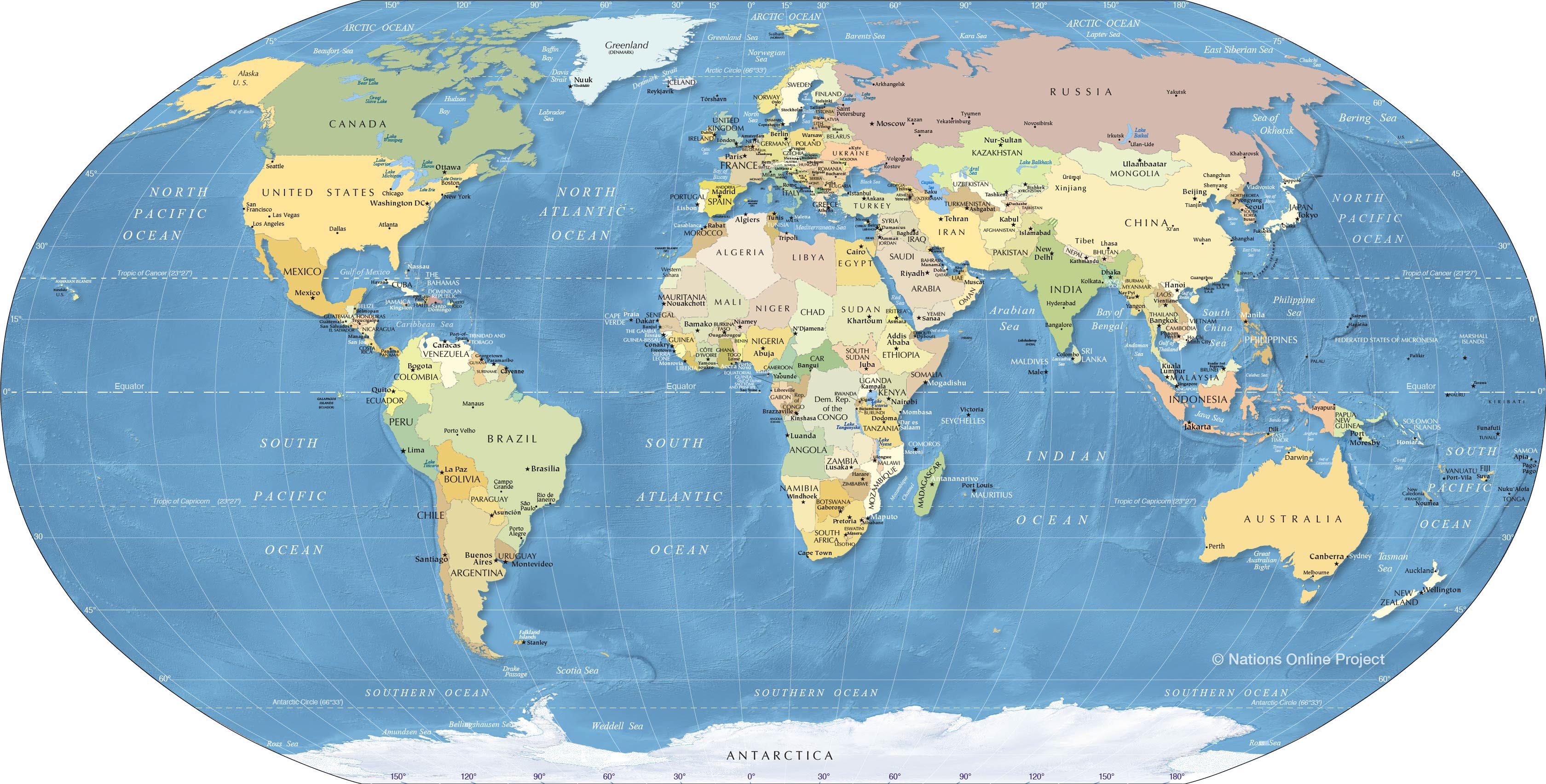 Political World Map 3360